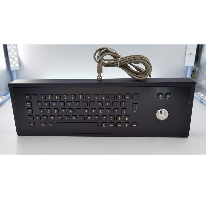 黒い色のトラックボール65キーのデスクトップIP65産業金属のキーボード