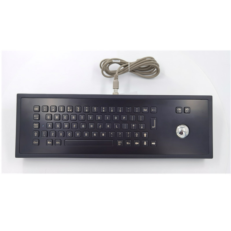 黒い色のトラックボール65キーのデスクトップIP65産業金属のキーボード