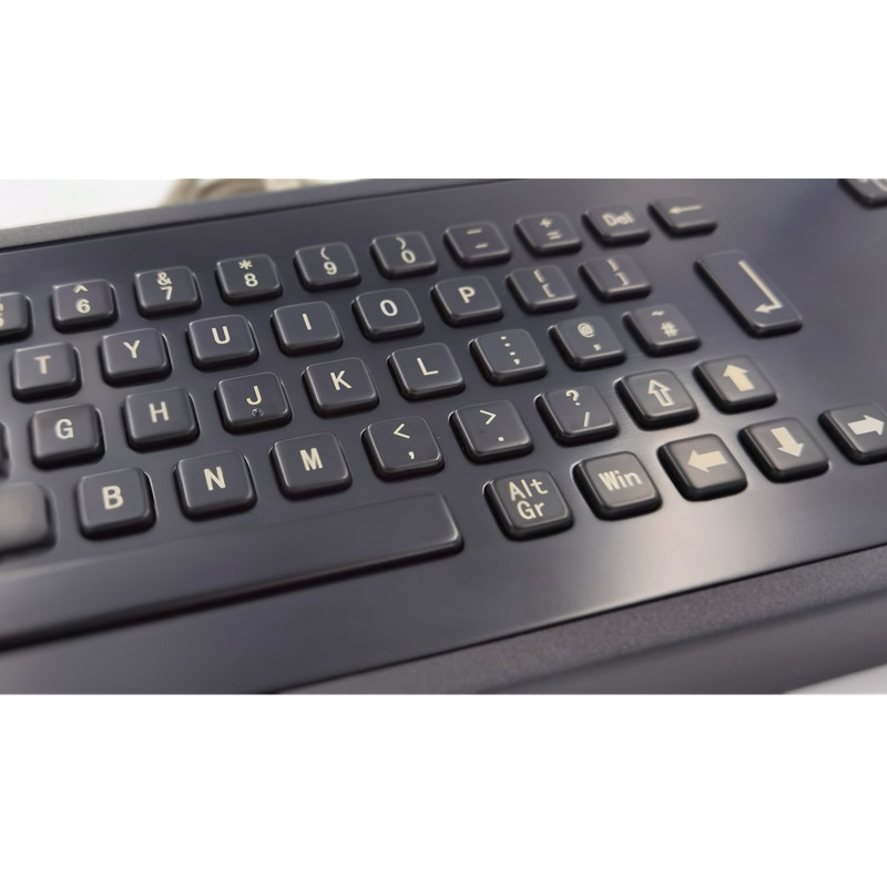 黒い色のトラックボール65キーのデスクトップIP65産業金属のキーボード