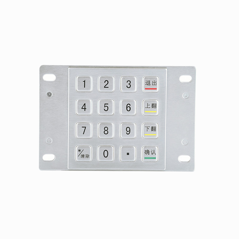 304ステンレススチールATMマシン ピンパッド 決済キオスク IP65 16キーの暗号化メタルキーボード
