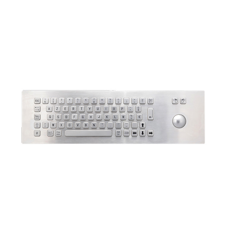 セルフサービスキオスク 65キー パネルマウント 産業用IP65ステンレス鋼金属キーボード トラックボール
