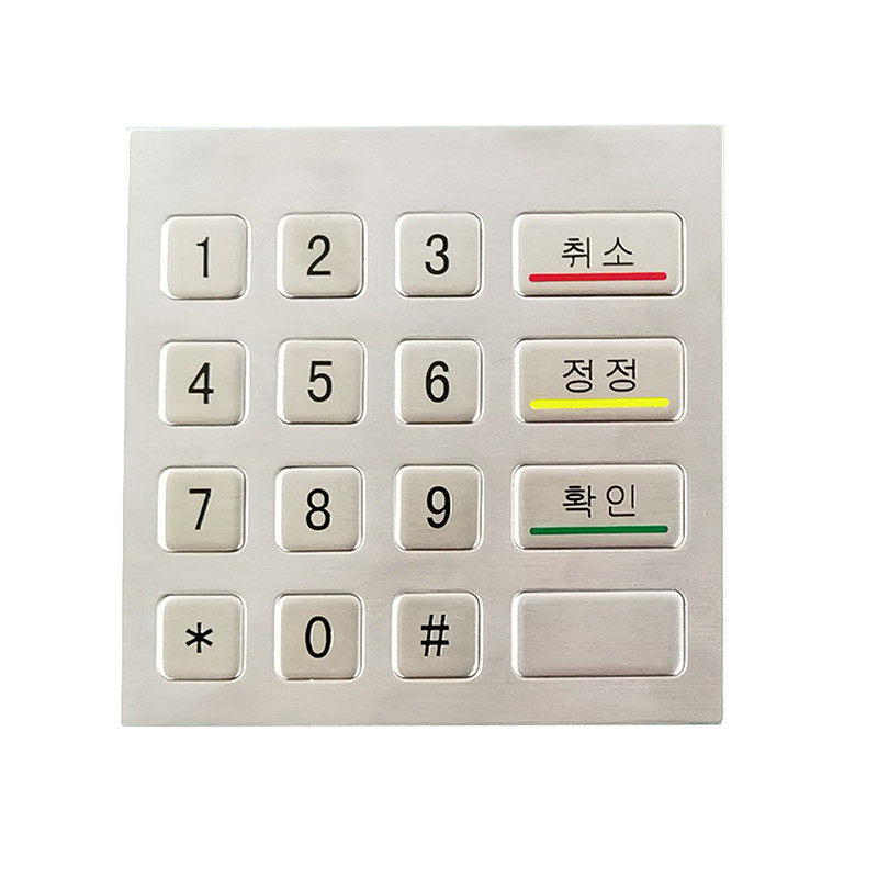 IP65 ステンレス スチール メタル 数字キーボード 16 キーを用いて 自給自足キオスクマシン