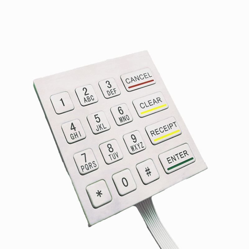 4×4 防水 IP65 ステンレス スチール メタル 数字キーボード 自給自足キオスクマシン