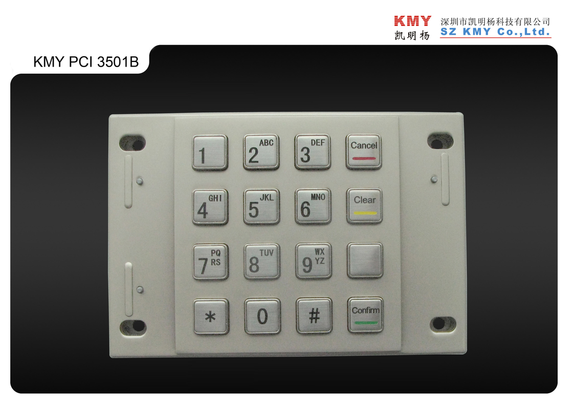 PCI 4.0 16キーの金属EPP Pinのパッド87.5x91.5mmのキャッシュ・マシーンのキーパッド